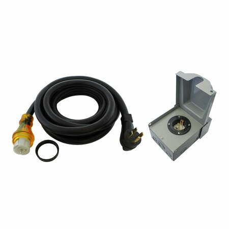 AC WORKS 50A Emergency Power Kit with SS2-50 Inlet Box and 10ft Cord EP1450KIT-010